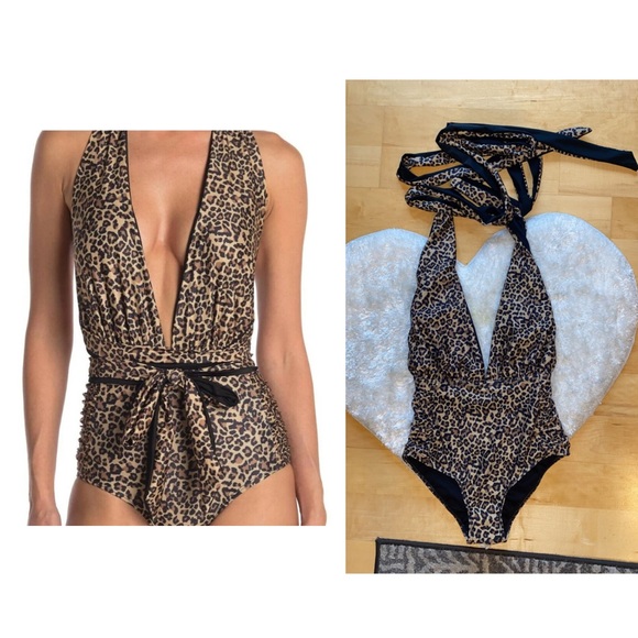 Nicole by Nicole Miller Other - Nicole Miller NWT Leopard Print Tie Waist Swimsuit